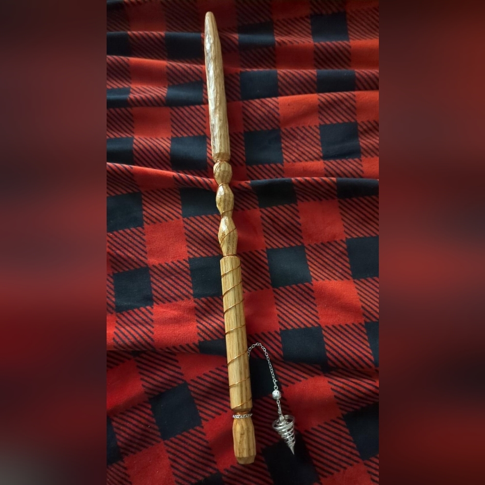 NEW Hand carved wand, Oak Wood. Use for your Wicca and/or Manifestation practice